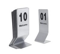 SXKJQER Tarjeta De Número De Mesa Restaurante Cafés Bares Boda Partido, Número De Mesa Y Letrero De Mesa De Acero Inoxidable, Placa De Número De Mesa Apilables 1-5, 1-10, 1-15(1-20)