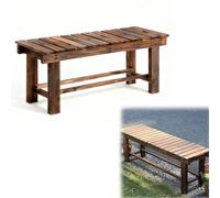 SXKLYRF Banco De Madera Exterior 2 Plazas, Banco Vestuario para Parques, Césped y Porches, Resistente a la Intemperie Anticorrosivo(120x35x40cm/47x14x16in)