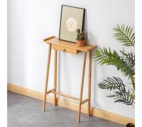 SXKLYRF Consola Recibidor Estrecho de Ratán, Mesa Consola con Cajón de Almacenamiento, Recibidores para Colocar Detrás del Sofá, el Vestíbulo o el Pasillo(Beige,50x20x85cm/20x8x33in)