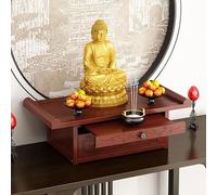 SXKLYRF Mesa de Altar Personal, Mueble de Altar de Bambú Macizo con Almacenamiento, Mesa de Oración Y Meditación con Cajón Extensible.(50x30x19cm/20x12x7.5in)