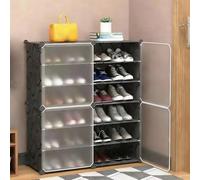 SXKLYRF Zapatero Portátil con Puerta, Organizador Zapatos, Estante de Plástico Ajustable para Armario, Dormitorio y Entrada(82x32x95cm/32x13x37in)