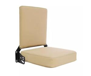 Sxlawesom Asiento abatible Plegable con Retorno automático, Asiento cómodo con Respaldo para autobuses, autocaravanas y Trenes, Ahorra Espacio(Beige)