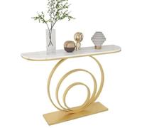 Sxlawesom Consola Moderna - Mesa de Entrada - Mesa de sofá Rectangular detrás del sofá para Entrada, Pasillo y Sala de Estar(Gold#A,80 * 30 * 80cm)
