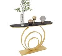Sxlawesom Consola Moderna - Mesa de Entrada - Mesa de sofá Rectangular detrás del sofá para Entrada, Pasillo y Sala de Estar(Gold#B,100 * 30 * 80cm)