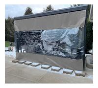 Sxlawesom Cortina Impermeable para Exteriores - Cortina de Vinilo Transparente con Ojales o cenador, Porche, balcón y pérgola(2x2m)