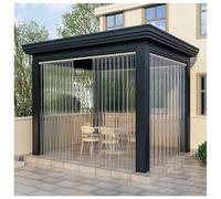 Sxlawesom Cortina Transparente para terraza con Barra Extensible, Paneles de Cortina de Vinilo Transparente para Exteriores, Ideales para Patios, pérgolas, porches y cenadores.(240x200cm)