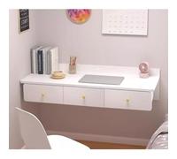 Sxlawesom Escritorio Flotante Cajones flotantes para Pared, Tocador con Estante de Pared para Espacios pequeños, Mesa de Maquillaje Multiusos(Blanco,140x40x25cm)