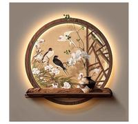 Sxlawesom Esculturas de Pared Estilo Retro, Arte Mural 3D con iluminación LED, Decoración de Pared para Entrada, Pasillo o Dormitorio, Luz cálida de 3000K(Style A,50 * 50cm)