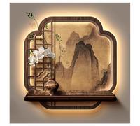 Sxlawesom Esculturas de Pared Estilo Retro, Arte Mural 3D con iluminación LED, Decoración de Pared para Entrada, Pasillo o Dormitorio, Luz cálida de 3000K(Style B,70 * 70cm)
