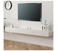 Sxlawesom Estantería de Pared para TV Estantería Flotante para TV Mueble de TV Compacto y Moderno Centro de Entretenimiento con Espacio de Almacenamiento para Dormitorio o salón(Blanco,47.2x9.4x7.1)