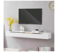 Sxlawesom Estantería Flotante para TV - Mueble Multimedia de Pared - Gabinete para Sistema de Entretenimiento - Repisa para Equipos de Audio/vídeo - Ahorra Espacio(Blanco,47.2in)