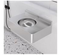 Sxlawesom Fregadero Comercial de Acero Inoxidable para Lavado de Manos, Fregadero de Pared, encimera espaciosa para baño de Restaurante, lavandería.(Silver/Kit A)