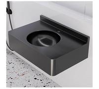 Sxlawesom Fregadero Comercial de Acero Inoxidable para Lavado de Manos, Fregadero de Pared, encimera espaciosa para baño de Restaurante, lavandería.(Black/Kit A)