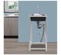 Sxlawesom Fregadero de Acero Inoxidable de un Solo Compartimento Fregadero para preparación de Alimentos y menaje, con Grifo, Ideal para Bares, restaurantes, cocinas(60x45x75cm)