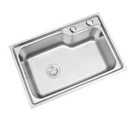 Sxlawesom Fregadero de cocina con grifo, fregadero de pared de acero inoxidable con soporte, cocina, bar y caravana de acero inoxidable (cuenco individual) (58 x 43 cm)