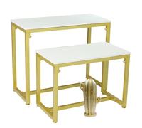 Sxlawesom Juego de mesas Nido de 2/3 Piezas, Zapateros de pie Expositor de Ropa y Bolsos Estante metálico para Tiendas(80cm+100cm)