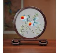 Sxlawesom Kit de bordado con diseño de pez koi en 3D Juego de bordado manual Diseño de bordado reversible Adorno redondo para el hogar(Fish8)