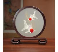 Sxlawesom Kit de bordado con diseño de pez koi en 3D Juego de bordado manual Diseño de bordado reversible Adorno redondo para el hogar(Fish10)