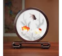 Sxlawesom Kit de bordado con diseño de pez koi en 3D Juego de bordado manual Diseño de bordado reversible Adorno redondo para el hogar(Fish7)