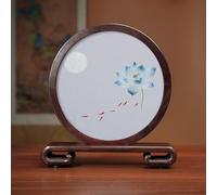 Sxlawesom Kit de bordado con diseño de pez koi en 3D Juego de bordado manual Diseño de bordado reversible Adorno redondo para el hogar(Fish13)