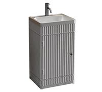 Sxlawesom Lavabo de pie, Mueble de baño monobloque, Lavabo de Estilo Industrial para Bar o Restaurante(Silver)
