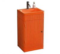 Sxlawesom Lavabo de pie, Mueble de baño monobloque, Lavabo de Estilo Industrial para Bar o Restaurante(Naranja)
