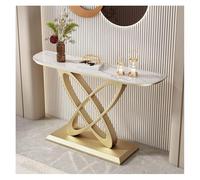 Sxlawesom Mesa Consola con Base geométrica, Mesa Auxiliar para Entrada o salón, Mesas de Entrada de Diferentes Longitudes para salón, recibidor y Pasillo(Gold#C,100 * 30 * 80cm)