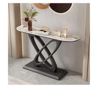 Sxlawesom Mesa Consola con Base geométrica, Mesa Auxiliar para Entrada o salón, Mesas de Entrada de Diferentes Longitudes para salón, recibidor y Pasillo(Black#C,120 * 30 * 80cm)