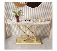 Sxlawesom Mesa Consola con Base geométrica, Mesa Auxiliar para Entrada o salón, Mesas de Entrada de Diferentes Longitudes para salón, recibidor y Pasillo(Gold#B,150 * 30 * 80cm)