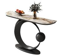 Sxlawesom Mesa Consola con Base geométrica Mesa de sofá Estrecha Moderna Entrada Decorativa para Sala, recibidor y recibidor - 8 Estilos(Black#B,80 * 30 * 80cm)