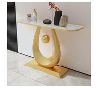 Sxlawesom Mesa de Entrada/Mesa Auxiliar para sofá Mesa Consola con Base geométrica Mesa Decorativa Moderna para salón o Pasillo(Gold#A,100 * 30 * 80cm)
