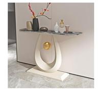 Sxlawesom Mesa de Entrada/Mesa Auxiliar para sofá Mesa Consola con Base geométrica Mesa Decorativa Moderna para salón o Pasillo(White#C,80 * 30 * 80cm)