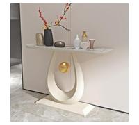 Sxlawesom Mesa de Entrada/Mesa Auxiliar para sofá Mesa Consola con Base geométrica Mesa Decorativa Moderna para salón o Pasillo(White#B,100 * 30 * 80cm)