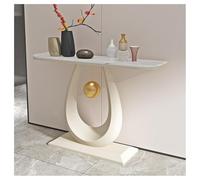 Sxlawesom Mesa de Entrada/Mesa Auxiliar para sofá Mesa Consola con Base geométrica Mesa Decorativa Moderna para salón o Pasillo(White#A,80 * 30 * 80cm)