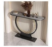 Sxlawesom Mesa de Entrada Mesa Consola con Base geométrica Mesa Consola Moderna Estrecha y Larga Mesa Auxiliar contemporánea para Sala, recibidor y Entrada(Black#C,140 * 30 * 80cm)
