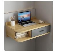 Sxlawesom Mesa de Escritorio de Pared, Tocador Flotante con cajón, Organizador de Pared para Ahorrar Espacio. Ideal como Escritorio para Oficina en casa.(Natural Gray,80x40x25cm)