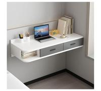 Sxlawesom Mesa de Escritorio de Pared, Tocador Flotante con cajón, Organizador de Pared para Ahorrar Espacio. Ideal como Escritorio para Oficina en casa.(White Gray,120x40x25cm)