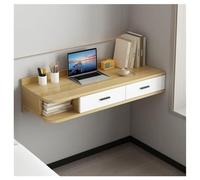 Sxlawesom Mesa de Escritorio de Pared, Tocador Flotante con cajón, Organizador de Pared para Ahorrar Espacio. Ideal como Escritorio para Oficina en casa.(Natural White,47.2'')