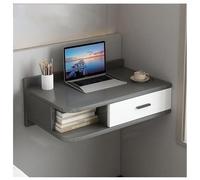 Sxlawesom Mesa de Escritorio de Pared, Tocador Flotante con cajón, Organizador de Pared para Ahorrar Espacio. Ideal como Escritorio para Oficina en casa.(Gray White,23.6'')