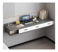 Sxlawesom Mesa de Escritorio de Pared, Tocador Flotante con cajón, Organizador de Pared para Ahorrar Espacio. Ideal como Escritorio para Oficina en casa.(Gray White,55.2'')