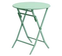 Sxlawesom Mesa Redonda Plegable de Altura Alta, Mesa de Patio para Fiestas al Aire Libre, cafeterías, comedores y Bodas, 9 Colores(Green#B,60x60x72cm)