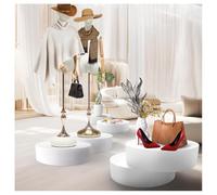 Sxlawesom Mesas de exhibición de Madera Pedestales cilíndricos para Tienda de Ropa Plataforma Base para Objetos de colección 1 Paquete(Blanco,23.6x7.9in/60x20cm)