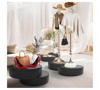 Sxlawesom Mesas de exhibición de Madera Pedestales cilíndricos para Tienda de Ropa Plataforma Base para Objetos de colección 1 Paquete(Black,19.7x11.8in/50x30cm)