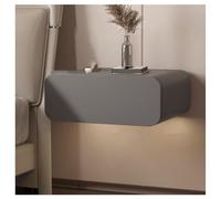 Sxlawesom Mesita de Noche Flotante con cajón de Almacenamiento, Mesita de Pared para Dormitorio y salón, Madera de Pino Natural, Acabado en Cuero(Gris Oscuro,35x40x20cm)