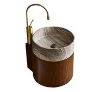 Sxlawesom Mueble de baño suspendido con Lavabo, Armario de baño Moderno con Grifo y desagüe automático,(Brown B)