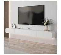 Sxlawesom Mueble Flotante para TV, Soporte de Pared para Centro de Entretenimiento con cajones, Estante para TV Que Ahorra Espacio para Dormitorio y Sala de Estar.(Blanco,63x7.9x7.1)