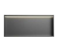 Sxlawesom Nicho de Ducha de Acero Inoxidable con iluminación. Nicho de Pared con Acabado Empotrado para baño, armarios, estanterías y Cocina.(Grey,92x32x12.5cm)