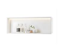 Sxlawesom Nicho de Ducha de Acero Inoxidable con iluminación. Nicho de Pared con Acabado Empotrado para baño, armarios, estanterías y Cocina.(Blanco,72x32x12.5cm)