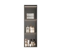 Sxlawesom Nicho de Pared para Ducha con luz LED, Organizador Empotrado de Acero Inoxidable para baño y Cocina.(Grey,90x28x12.5cm)