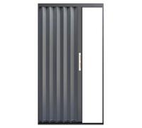 Sxlawesom Puerta corredera Plegable con Cerradura, Impermeable e ignífuga Puerta divisoria Plegable de aleación de Aluminio para cocinas, Balcones y baños.(Gray Right,1219x2032mm)